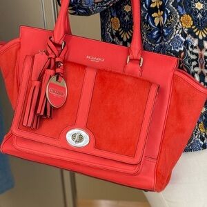 Coach Pink PonyHair Leather Tote Bag